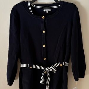 Harve Benard | Navy Belted Cardigan | Size Large